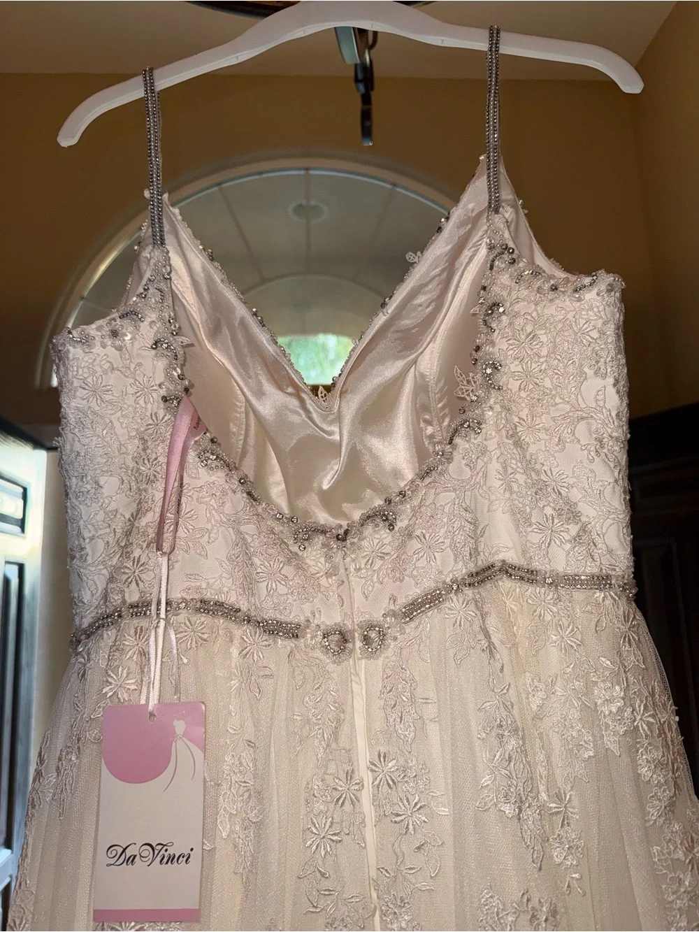 DaVinci White Bridal Gown with Delicate Beaded Waist